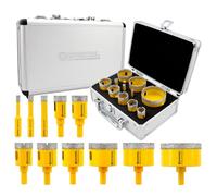 HIGHDRIL Jeu de trépans diamantés 11 pièces avec boîte 6/8/10/20/25/28/32/35/45/50/65MM et pour le forage à sec de marbre de granit de tuile de porcelaine