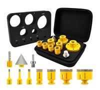 HIGHDRIL Kit de scie cloche diamantée, forets de 6/8/10/25/35/50/65 mm, foret à doigt de 10 mm, foret à chanfreiner de 50 mm, adaptateur hexagonal, ensemble de 10 forets diamantés pour