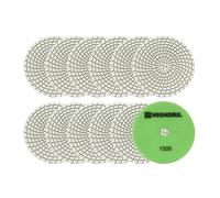HIGHDRIL Lot de 12 tampons de polissage diamant humide 125 mm #1500 pour ponçage granit marbre utilisé sur meuleuse ou polisseuse