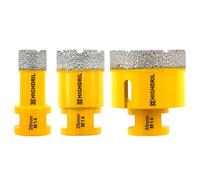 HIGHDRIL Lot de 3 forets diamantés 20/35/55 mm avec filetage M14 pour porcelaine, carrelage, céramique, granit, pierre, brique