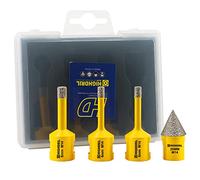 HIGHDRIL Lot de 4 forets diamantés (6/6/8 mm+20 mm) pour la céramique, la porcelaine, le carrelage, le granit, le marbre, la brique, Dekton avec filetage M14