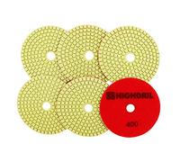 HIGHDRIL Lot de 6 tampons de polissage diamant humide 100 mm #400 pour ponçage granit marbre utilisé sur meuleuse ou polisseuse