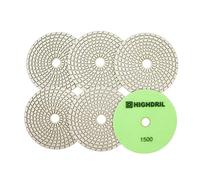 HIGHDRIL Lot de 6 tampons de polissage diamant humide 125 mm #1500 pour ponçage granit marbre utilisé sur meuleuse ou polisseuse