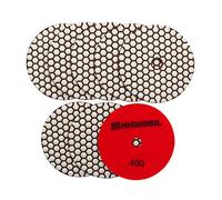 HIGHDRIL Lot de 8 disques de polissage diamant secs - #400 - Pour meuleuse de sol ou polisseuse en granit, pierre, marbre, diamètre : 125 mm