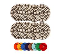 HIGHDRIL Lot de 8 disques de polissage diamant secs pour meuleuse de sol ou polisseuse en granit, pierre, marbre - Diamètre: 100 mm (#30-3000)