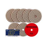 HIGHDRIL Tampons de polissage diamant sec - 8 pièces #400 Tampons de ponçage 100 mm pour granite, pierre, marbre, sol, meule, kit de polissage pour perceuse, meuleuse, polisseuse