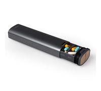 HigherHuman Pilulier hebdomadaire 2.0 de mbarc - Boîte à pilules élégante de qualité supérieure en aluminium et bois de grande capacité pour suppléments, pilules, vitamines et médicaments (gris acier)