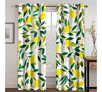 HIGHH IMAGE Rideaux Occultants 140x240 Cm Rideaux Occultants Isolant Thermiques À Oeillets Élégant Décoration pour Chambre Salon 3D Fashion Art Citron Thermique Anti Froid, Lot De 2 Rideaux Motif