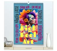 HighHeelArt (hochwertiger Premium Wandkalender 2026 DIN A2 hoch), Kunstdruck in Hochglanz: High Heels in floraler Umgebung - KI-Kunst für Schuhliebhaber.