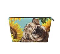 Highl et Vache aux tournesols, Trousse de Toilette Trousse de Maquillage Sac à cosmétiques Trousse de Toilette de Voyage Portable