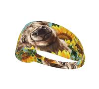 Highl et Vache avec tournesols,Bandeau de Sport Unisexe, Bandeau élastique Multi-usages pour Cheveux