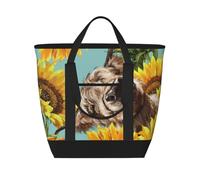 Highl et vache avec tournesols,Sacs à lunch isothermes de grande capacité pour femmes et hommes