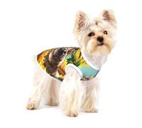 Highl et Vache avec tournesols,T-Shirt sans Manches en Coton pour Animaux de Compagnie, Gilet Respirant, Extensible et Doux,M