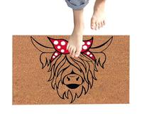 Highlan Paillasson Vache - Tapis de bienvenue antidérapant - Motif bovins Highlan - Tapis décoratif pour cuisine, salle de bain, salon - Polyester - Petit tapis - 40 x 60 cm