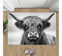 Highland Cattle Tapis 60x90cm, Country Farm Tapis for Bedroom
