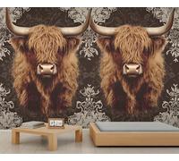 Highland Cattle Wallpapers Abstract Girls Wallpaper Black and White Wallpaper Murals for Walls Nature Vintage Living Room Wall Paper for Bedroom 300X240cm