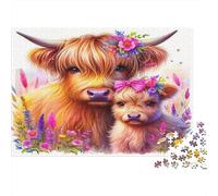 Highland chattle Puzzle 1000 Pièces avec Assemblage Fluide, Puzzle Adulte Impossible Difficile Très Difficile Défiante pour Une Activité en Famille, Cadeau De Retraite 38x26cm/1000pcs