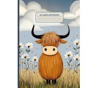Highland Cow A4 College Ruled Notebook: Cute Scottish Cow and Daisy Meadow Themed Notepad with Lined Pages and Margins | Ideal for Study, Creative ... Notes & Back to School, College or Uni