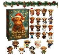 Highland Cow Advent Calendar 2025-24 Days Christmas Advent Calendar for Cow Lovers Festive Decorations for Tree and Room Decor (1pcs)