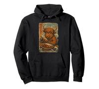 Highland Cow Beef Curry Series Funny Kawaii Ukiyo Novelty Sweat à Capuche