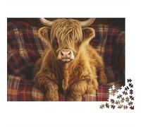 Highland Cow Blanket 1000pcs Mini Puzzle pour Famille Difficile