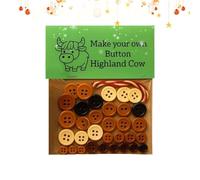 Highland Cow Button Ornament - 1.57 inches Handmade Craft Set for DIY Projects, Christmas Decorations with Rustic Charm and Decorative Button, Garden Holiday Ornaments for Courtyard Lawn Parties