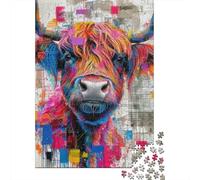 Highland Cow Couleur 1000pcs Mini Puzzle pour Famille Cadeau d'anniversaire