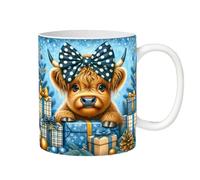 Highland Cow Cup - Tasse à café en forme de vache | Accessoires de Noël pour café chaud, thé froid, chocolat chaud confortable