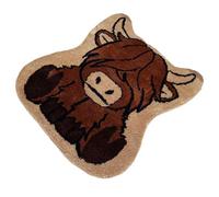 Highland Cow Door Mat - 23.7x23.7in Fun Front Door Rug | Welcome Mat Special Shape | Cloth Rubber Durable Non-Slip Indoor Outdoor Use | Funny Entrance Rug for Home Office Porch
