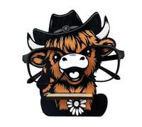 Highland Cow Eyeglasses Holder - Desk Display Stand, Cute Wooden Glasses Organizer Statue, Desktop Storage Accessory, Decorative Spectacle Support Equipment | For Home Office Bedroom Desk Shel