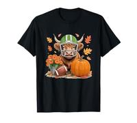 Highland Cow Fall Football Game Day Pumpkin Spice T-Shirt