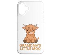 Highland Cow Grandma's Little MOO Cowgirl écossaise Amusante Coque pour iPhone 16 Plus