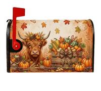 Highland Cow Harvest Couverture d'automne magnétique pour boîte aux lettres 53,3 x 63,5 cm