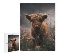 Highland Cow in Wildflowers-1 Puzzle 500 Pièces Educa Jouet en Bois Cadeau Unique Décoration Intérieure Jeu Éducatif Challenge Toy Adultes Et Enfants À Partir De 14 Ans 500 PCS
