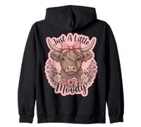 Highland Cow Just A Little Moody Flower Fermier Humoristique Sweat à Capuche