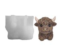 Highland Cow Moules époxy | Moules en silicone pour planteurs en résine | Fournitures artisanales pour pots de fleurs, cire, argile, boîte à bijoux, décoration intérieure, Candy Jar, projets d'art