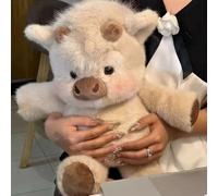 Highland Cow Plush Doll,Cute Scottish Cow Furry Cattle Dolls,Soft Stuffed Creative Running Cows Stuffed Animal,Warmth Comfort Plush Highland Cows Doll for Home Decor & Gifts (Coffee, 60cm/23.6in)