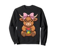 Highland Cow Puzzle de Sensibilisation à l'Autisme pour Enfants garçons Filles Sweatshirt