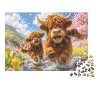 Highland Cow River 1000pcs Mini Puzzle pour Famille Cadeau d'anniversaire