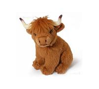 Living Nature Veau Highland, Animal de la Ferme en Peluche Doux et Réaliste, Peluche Écologique Naturli, 16cm, Marron