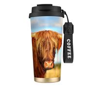 Highland Cow Tasse à café à double paroi en acier inoxydable 316, durable, isolée et élégante pour les amateurs de café et de thé