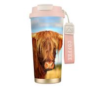 Highland Cow Tasse à café à double paroi en acier inoxydable 316, durable, isolée et élégante pour les amateurs de café et de thé