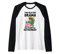 Highland Cow Too Old for Drama Retirement Humour Manche Raglan