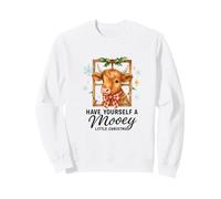 Highland Cow Window Cute Have a Mooey Christmas Sweatshirt