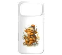 Highland Cow Winter Watercolor on Sled with Hot Cocoa Coque pour iPhone 17 Pro Max