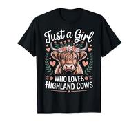 Highland Cows est Juste Une Fille Qui Aime Les Animaux de Ferme écossais T-Shirt