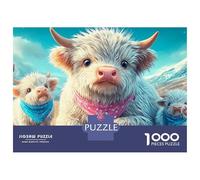 Highland Kalb 1000 Stück Robuste Karton Jigsaw Puzzle Set Für Erwachsene Kinder 12+, süße Tiere Puzzle Spaß Und Herausfordernde Familie Spiel Geist Entspannung 70x50cm/1000pcs