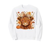 Highland Vache Automne Citrouille Arc Automne Récolte Aquarelle Art Sweatshirt