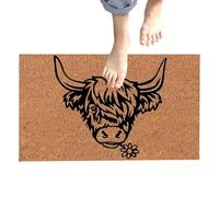Highlandcoow Paillasson d'hiver | 40 x 60 cm confortable en forme d'animal - Forte absorption de l'eau - Tapis d'entrée décoratif de ferme