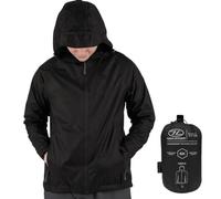Highlander Veste imperméable et pliable - Brave the Storm Restez au sec par tous les temps. Protection imperméable, défendez-vous contre la pluie et restez à l'aise, Noir , L-XL